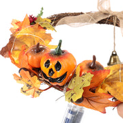 Artificial Pumpkin Maple Leaves Wreath for Thanksgiving Harvest Festival