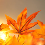 Hanging Artificial Maple Leaf Fall Garland with LED Lights