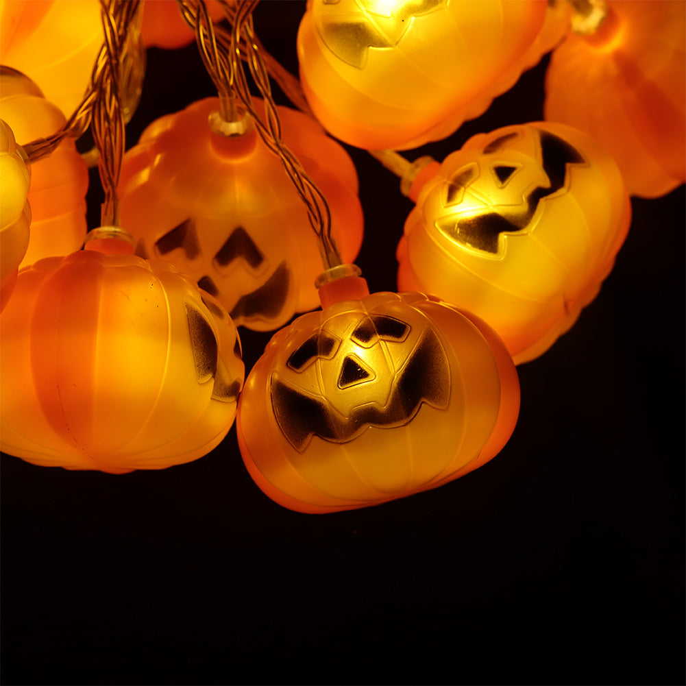 Halloween Pumpkin LED String Lights Battery Operated Decor