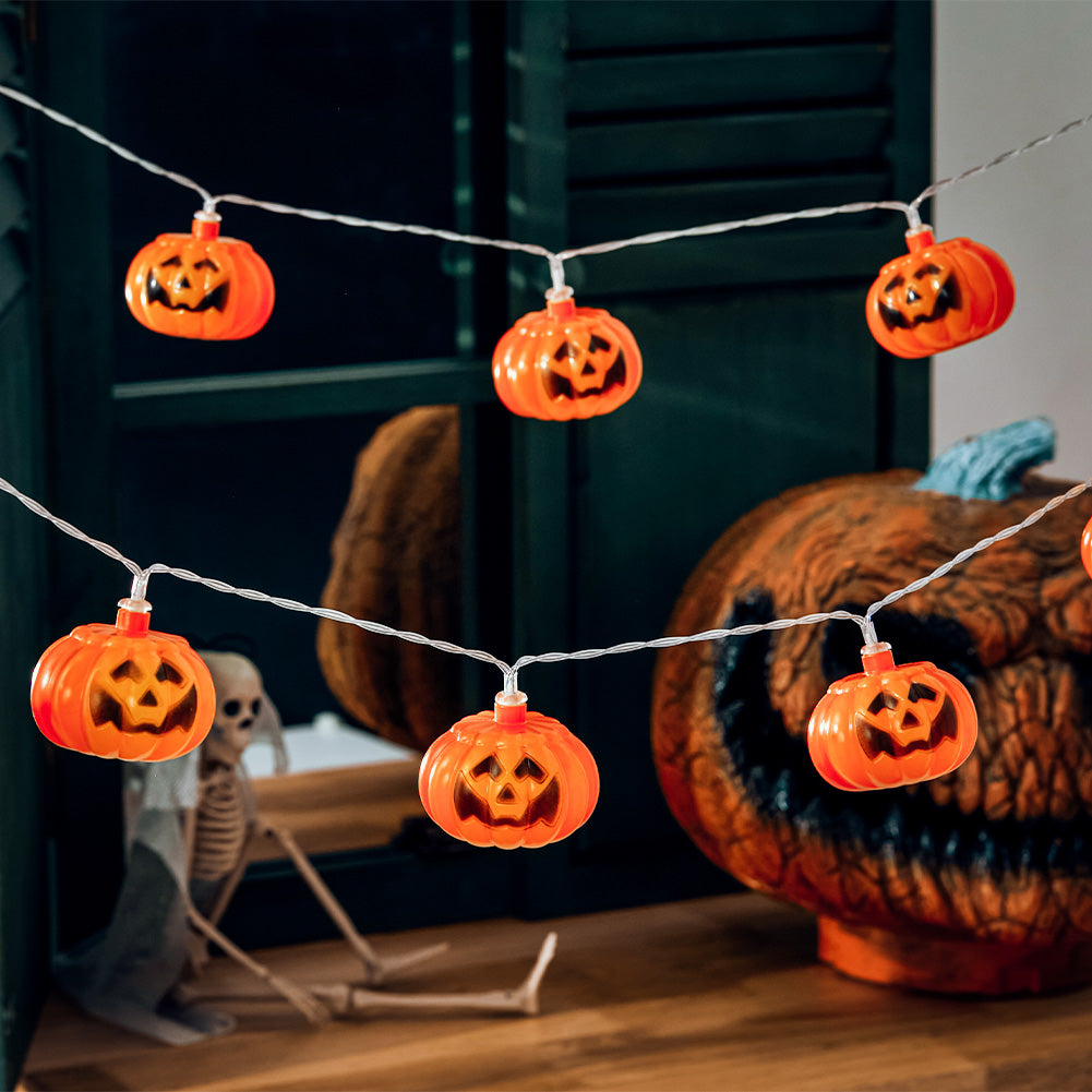 Halloween Pumpkin LED String Lights Battery Operated Decor