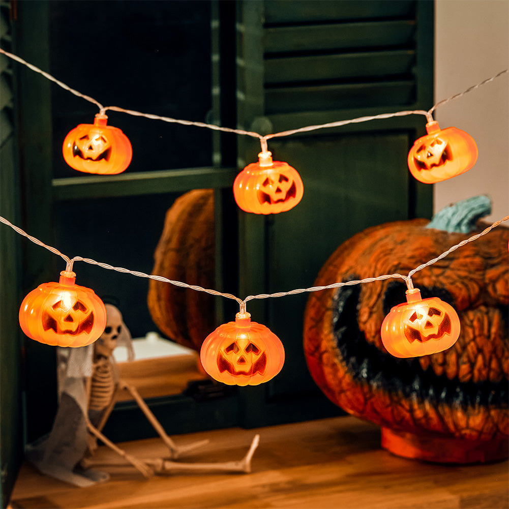 Halloween Pumpkin LED String Lights Battery Operated Decor