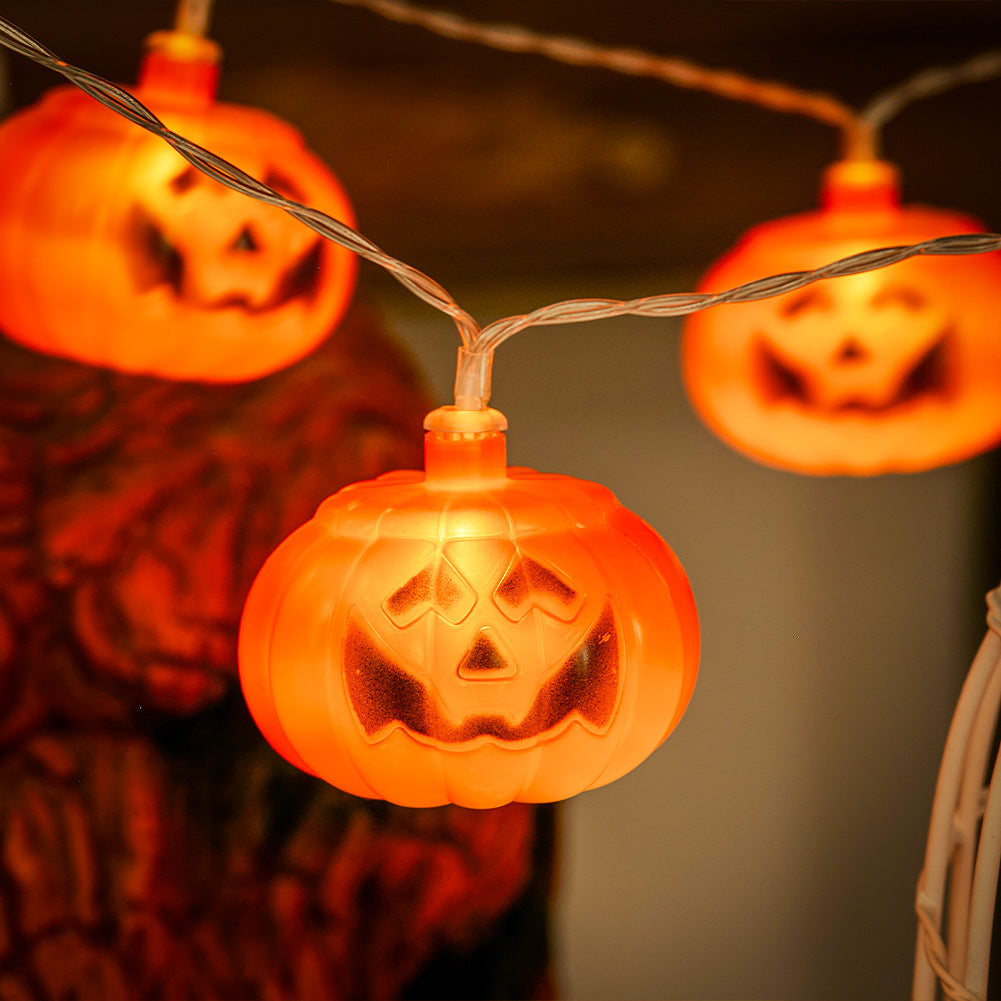 Halloween Pumpkin LED String Lights Battery Operated Decor