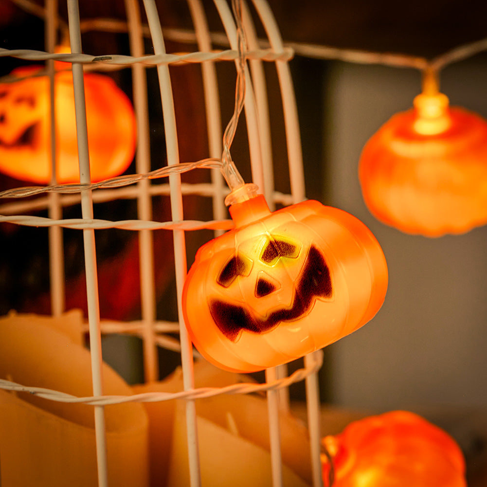 Halloween Pumpkin LED String Lights Battery Operated Decor