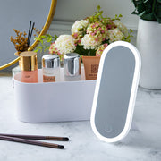 Portable Vanity Travel Makeup Box with LED Light Mirror