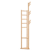 Bamboo Coat Rack Stand Coat Standing Tree for Entryway Bedroom Office