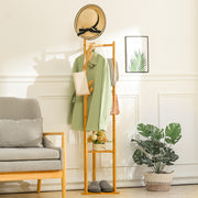 Bamboo Coat Rack Stand Coat Standing Tree for Entryway Bedroom Office