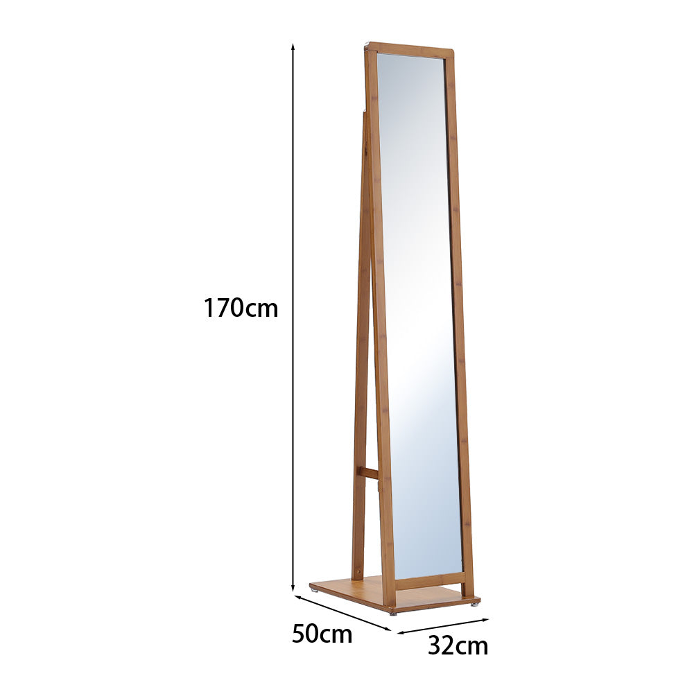 Free Standing Full Length Mirror with Clothes Rack