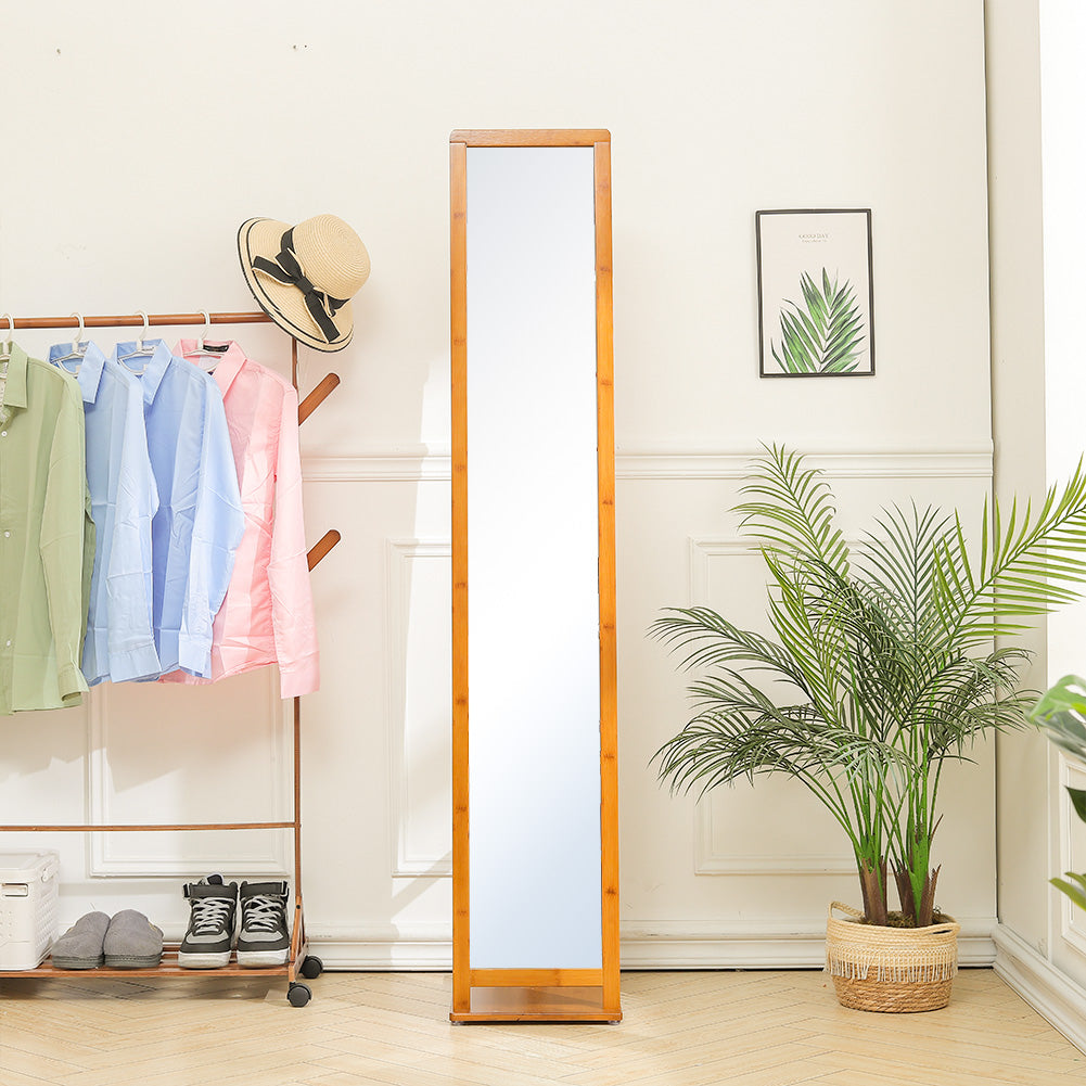 Free Standing Full Length Mirror with Clothes Rack