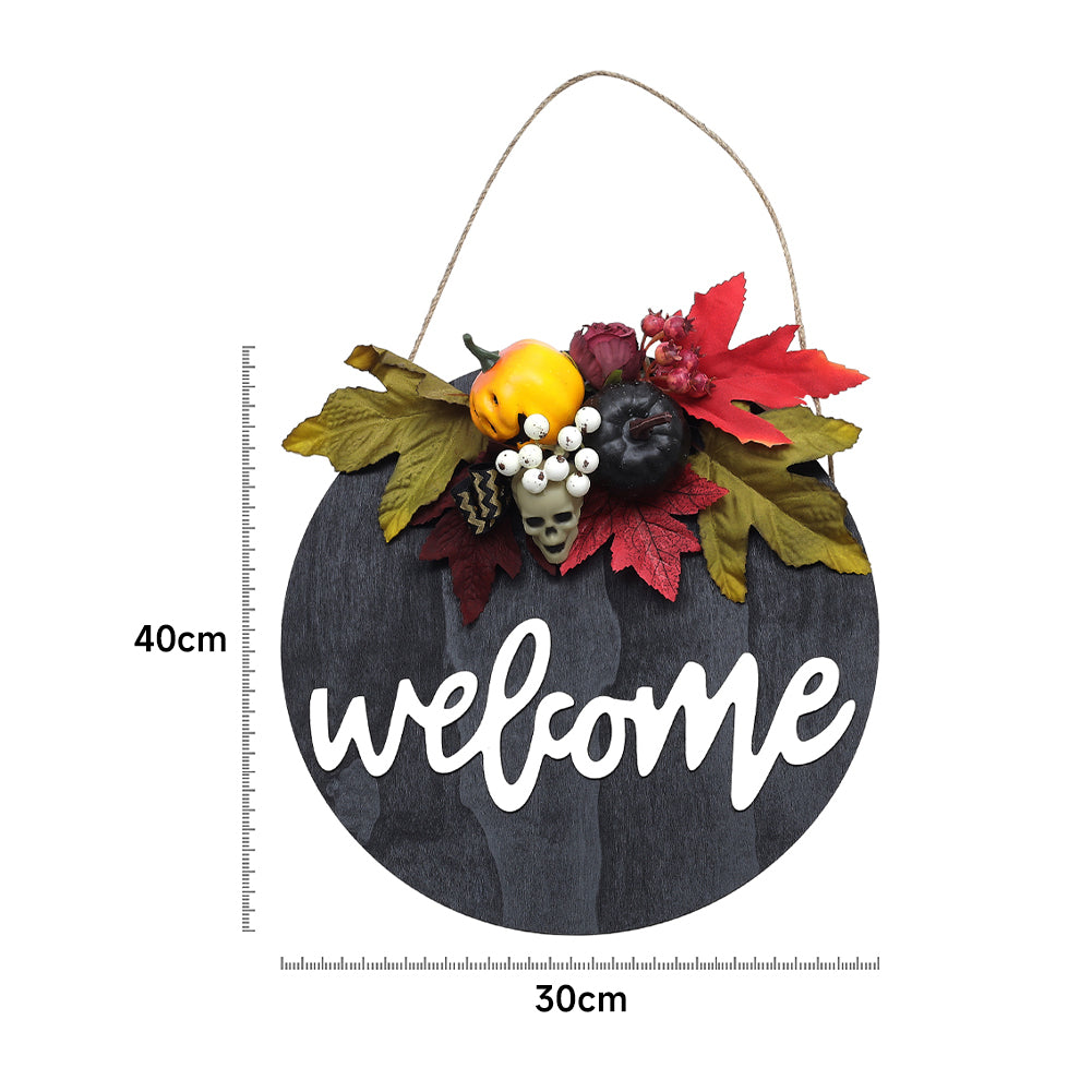 Halloween Welcome Sign Wreath Home Decoration