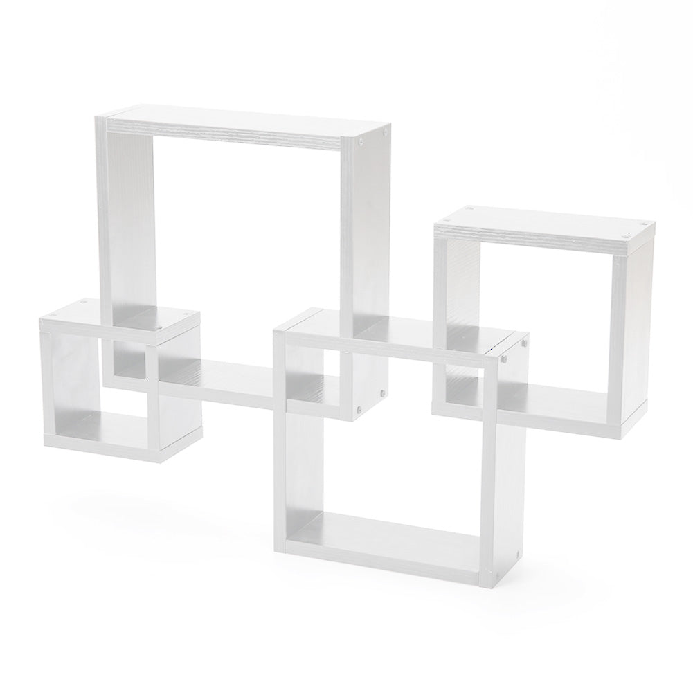 White Wooden Cube Floating Shelf