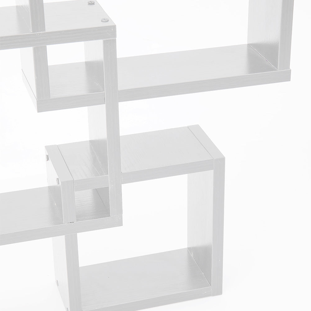 White Wooden Cube Floating Shelf