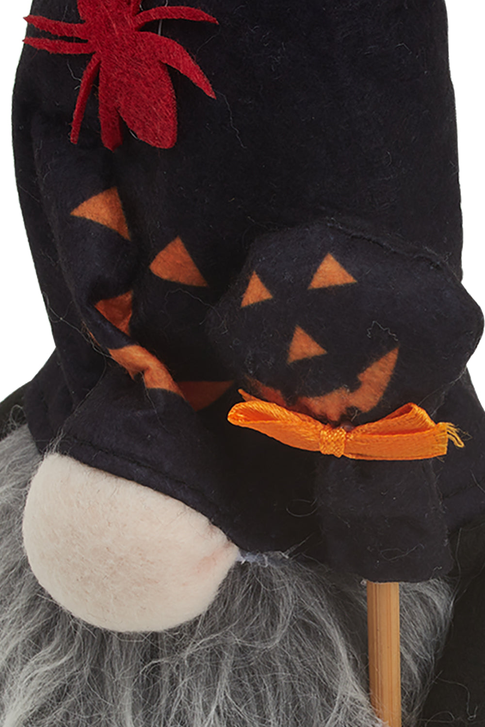 Black Halloween LED Plush Gnome with Cane