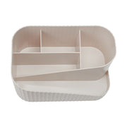 Pink White Open-Top Makeup and Accessory Organizer