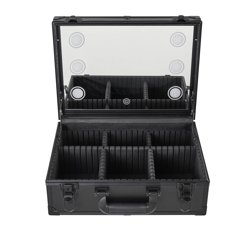 Lighted Cosmetic Train Case with Mirror