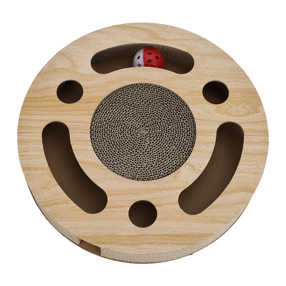 Round Cat Scratcher with Ball Toy