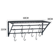 Kitchen Wall Mounted Metal Pot Rack with Hangers