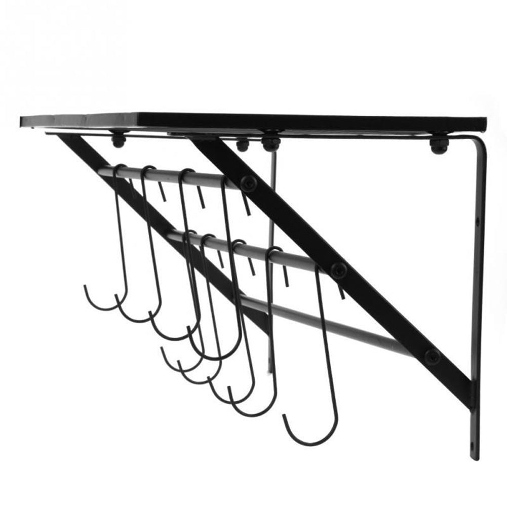 Kitchen Wall Mounted Metal Pot Rack with Hangers