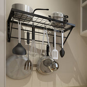 Kitchen Wall Mounted Metal Pot Rack with Hangers