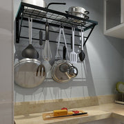 Kitchen Wall Mounted Metal Pot Rack with Hangers