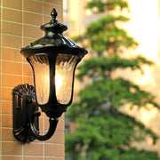 Traditional Textured Black Outdoor Wall Lantern