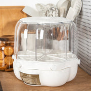 6-Gird Round Cereal Dispenser Organizer for Kitchen