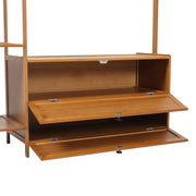 Freestanding Bamboo Clothes Rack with Storage Shelves