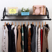 Wall Mounted Metal Clothes Garment Shop Display Rack with Shelf