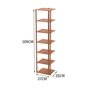 7 Tiers Bamboo Shoe Rack Entryway Hallway Shoe Shelf