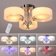 Ceiling Light Semi-Flush Mount , Cylindrical Acrylic Lampshades, Crystal Drops Ceiling Light Living and Home 