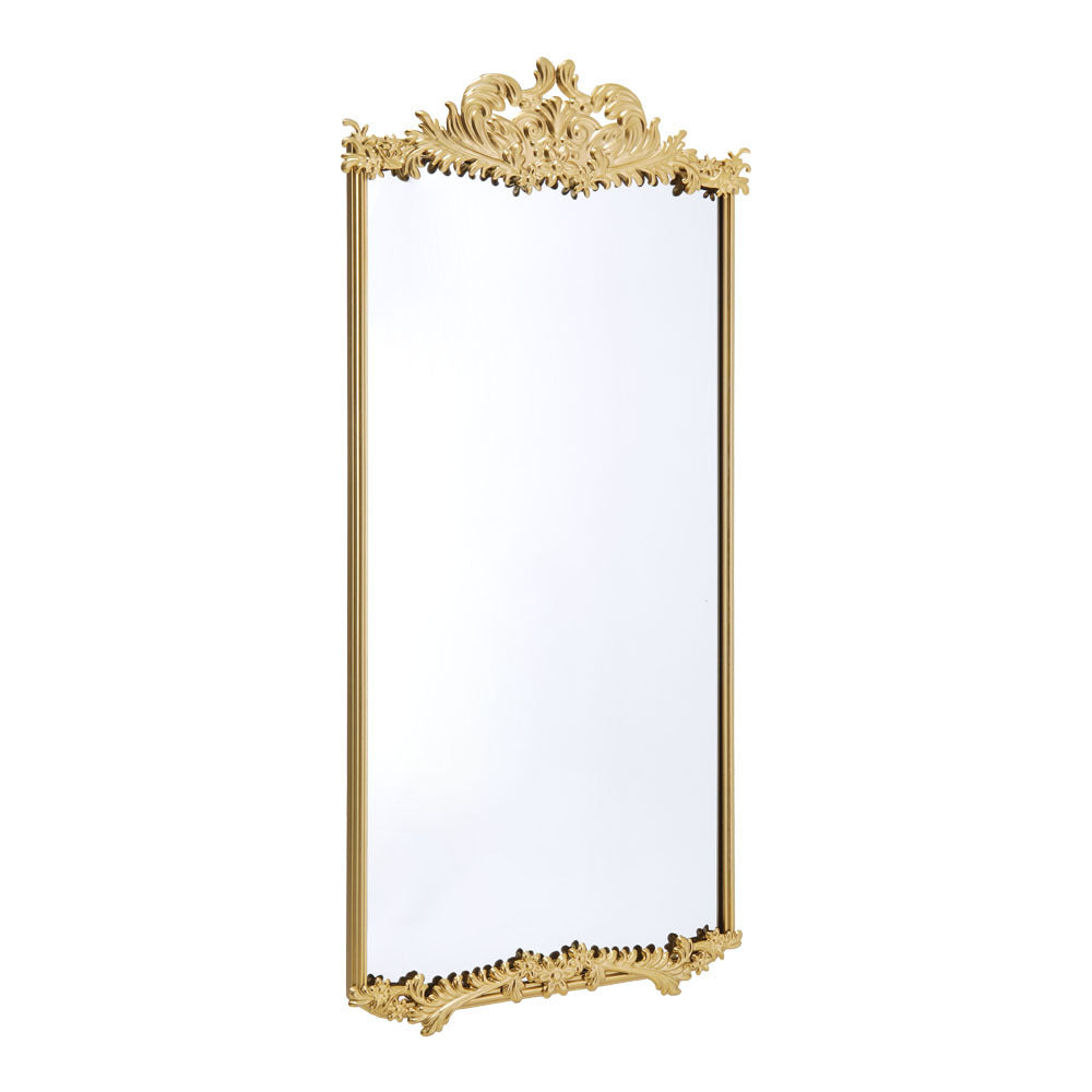 Antique Gold Metal Ornate Full-Length Mirror