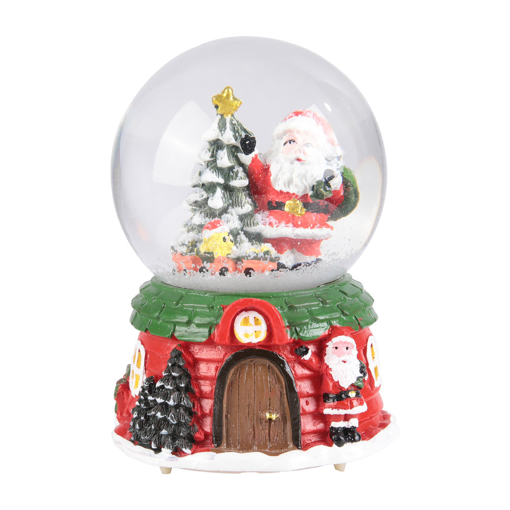 Santa Claus Snow Ball Gift Music Box Christmas Glass Ornament