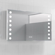 Rectangle Smart LED Illuminated Bathroom Mirror with Clock Bathroom Mirrors Living and Home 