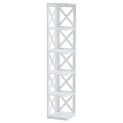 Black/White Wooden 5 tier Rectangular Vertical Living Room Shelf Shelves & Racks Living and Home 