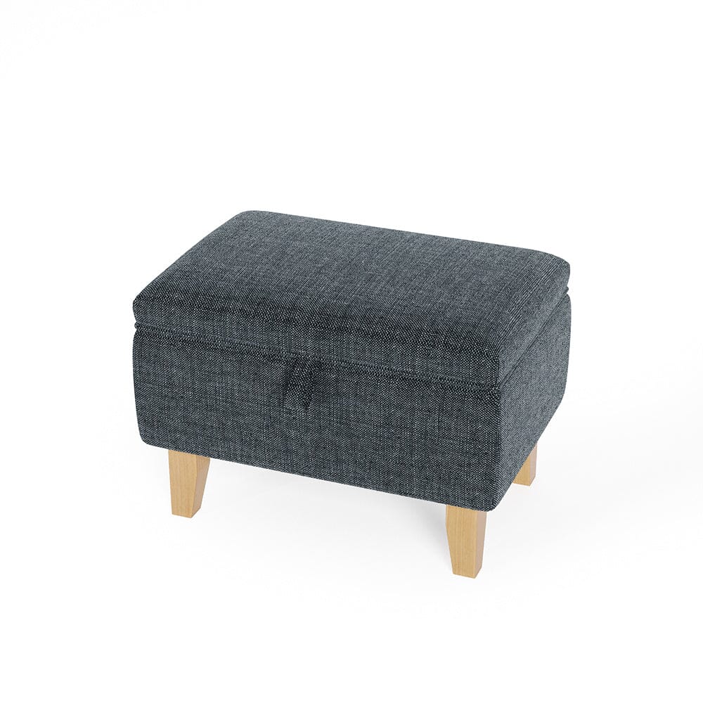 Storage Ottoman Linen Footrest Stool Bench Footstool Chair Pouffe Seat Storage Footstools & Benches Living and Home 