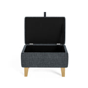 Storage Ottoman Linen Footrest Stool Bench Footstool Chair Pouffe Seat Storage Footstools & Benches Living and Home 