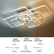 4/6/8 Headers Square LED Ceiling Light Dimmable with Remote Control Ceiling Light Living and Home 