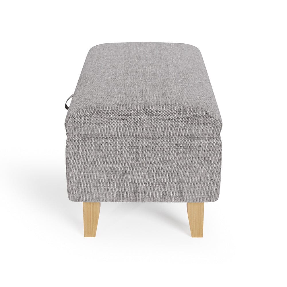 Storage Ottoman Linen Footrest Stool Bench Footstool Chair Pouffe Seat Storage Footstools & Benches Living and Home 