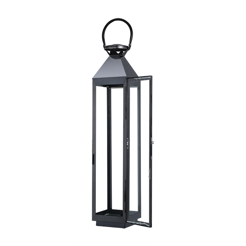 Black old Decorative Lanterns Stainless Steel Candle Lanterns Outdoor Lighting Living and Home 