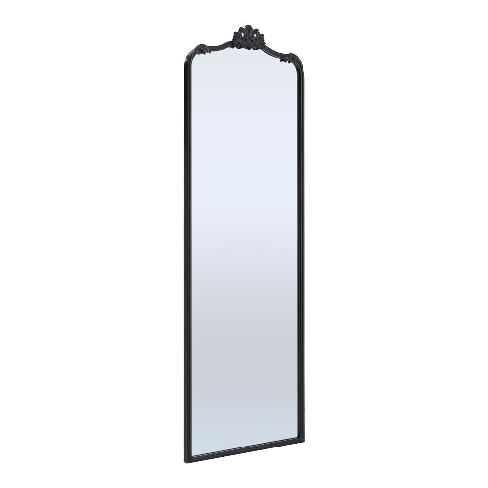 Antique Black Metal Floor Mirror