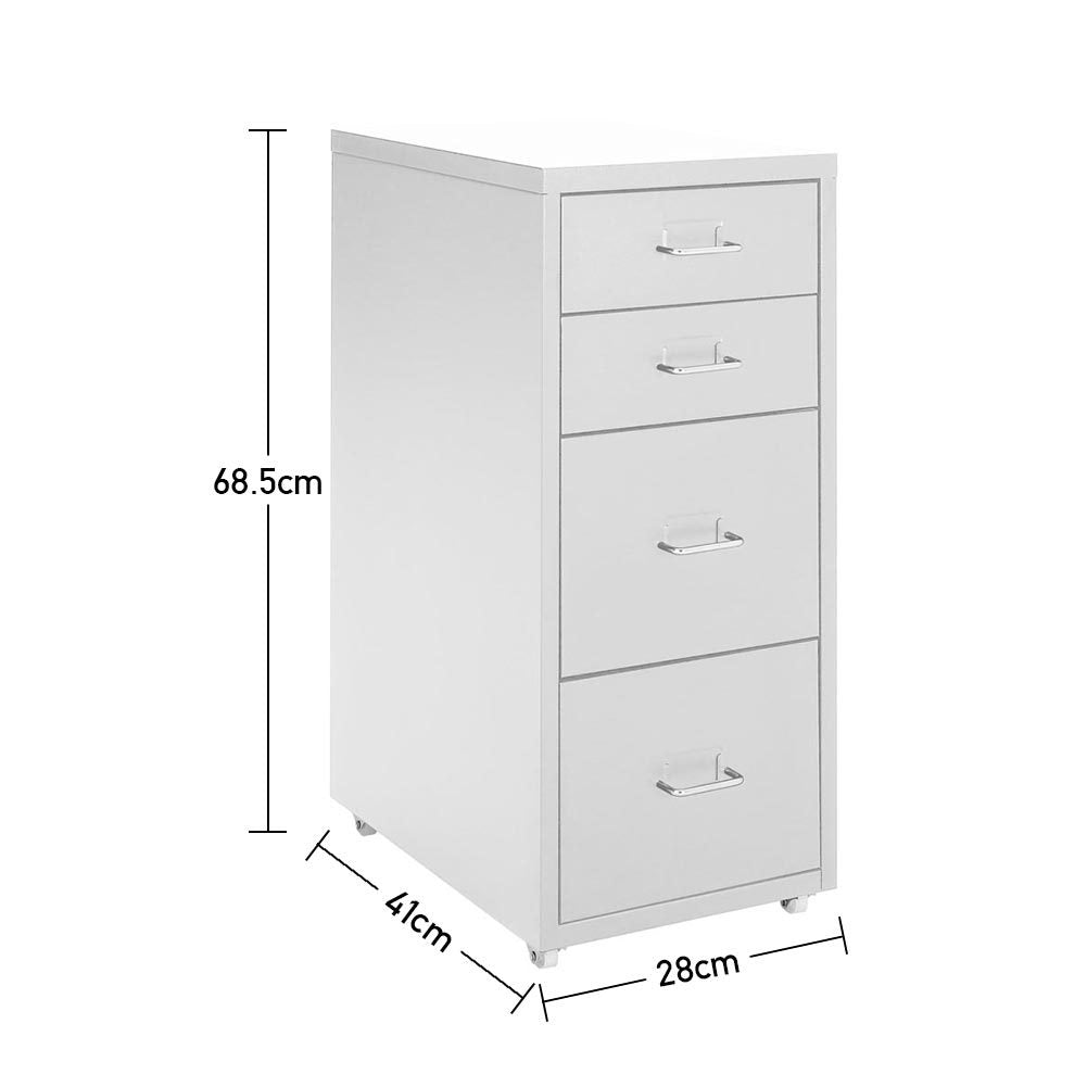 Office Filing Cabinet 3/4/5/6/8Drawers Metal White Chest Storage Unit Wheels Cabinet Living and Home 