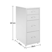 Office Filing Cabinet 3/4/5/6/8Drawers Metal White Chest Storage Unit Wheels Cabinet Living and Home 