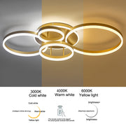 3/5 Circles LED Ceiling Light with Modern Gold FInish, Dimmable/Non-Dimmable Ceiling Lights Living and Home 