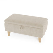 Storage Ottoman Linen Footrest Stool Bench Footstool Chair Pouffe Seat Storage Footstools & Benches Living and Home 