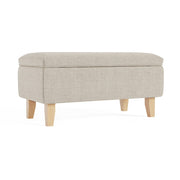 Storage Ottoman Linen Footrest Stool Bench Footstool Chair Pouffe Seat Storage Footstools & Benches Living and Home 