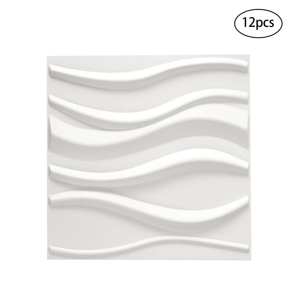 12 Pack PVC Textured?3D Wall Panels Decorative Tiles