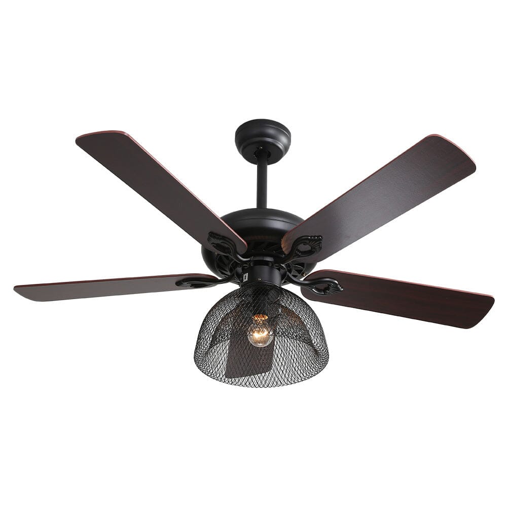 Industrial 5-Blade Ceiling Fan Light with Remote Ceiling Fans Living and Home 