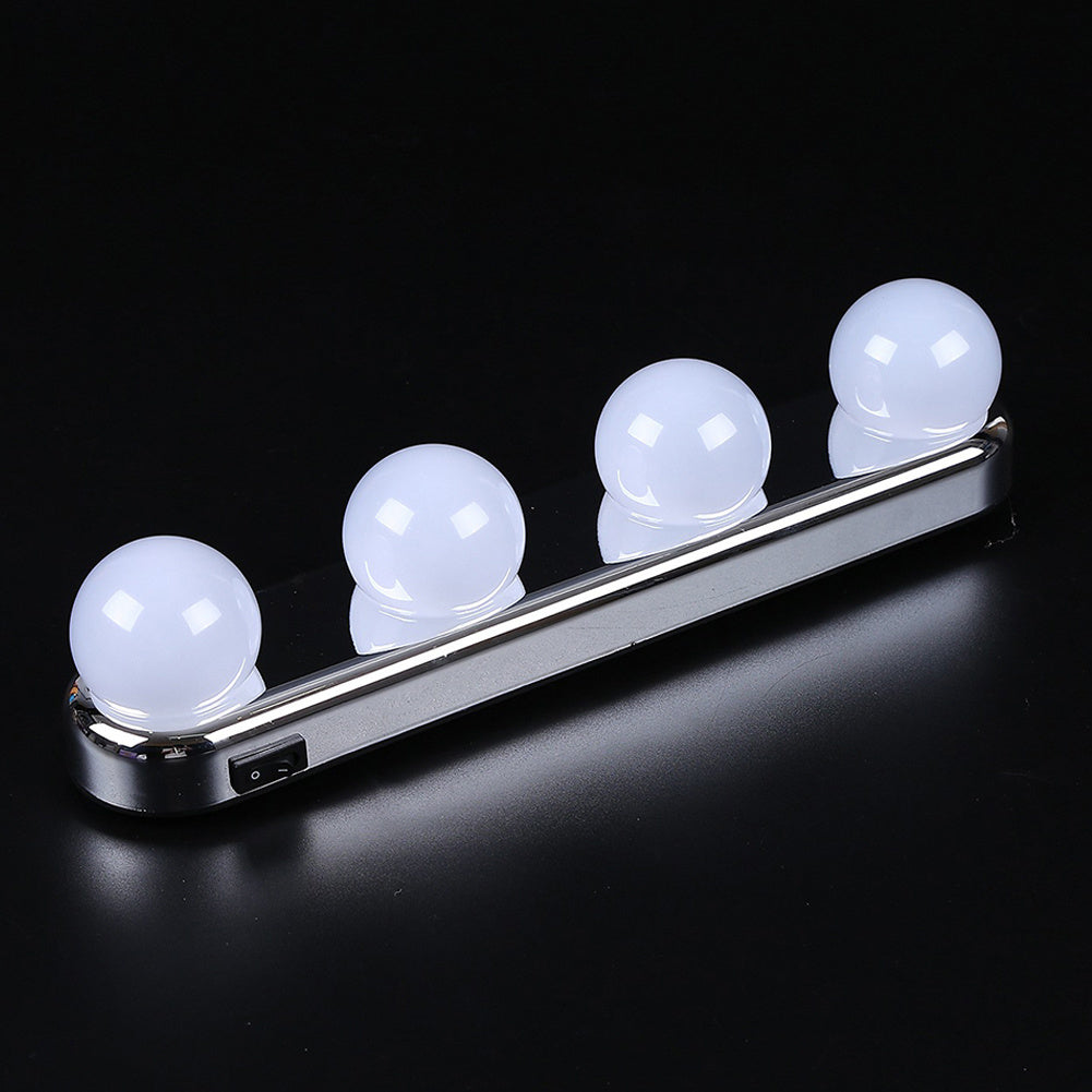 LED Makeup Light Portable Multi-functional with 4 Bulbs - Cordless Lighting Living and Home 