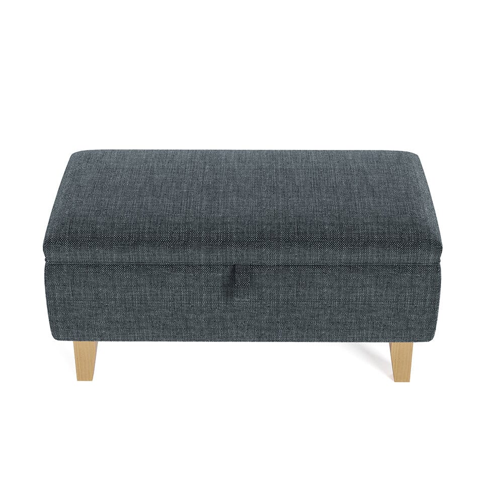 Storage Ottoman Linen Footrest Stool Bench Footstool Chair Pouffe Seat Storage Footstools & Benches Living and Home 