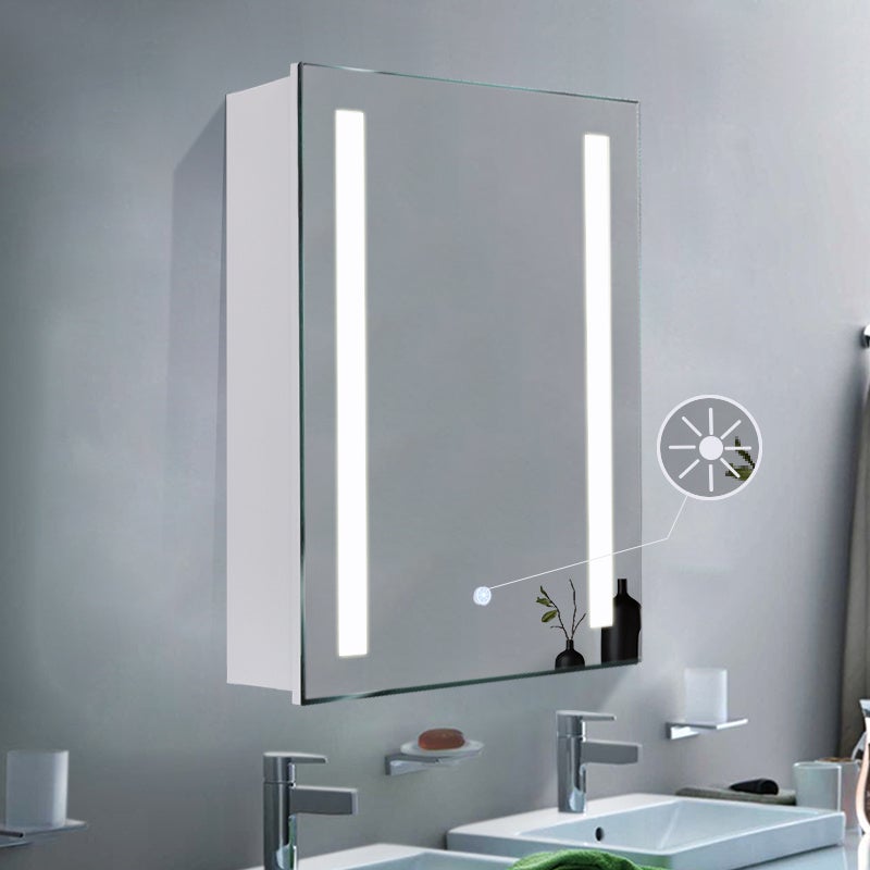 Rectangle LED Illuminated Bathroom Mirror Cabinet (23.62Inch) Bathroom Mirror Cabinets Living and Home 