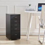 Office Filing Cabinet 3/4/5/6/8Drawers Metal White Chest Storage Unit Wheels Cabinet Living and Home 5 Drawers Black 